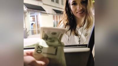 Beautiful Teen With Perfect Tits Sucks A Big Cock Until She Gets His Cum And His Cash on girlfriendsporn.one