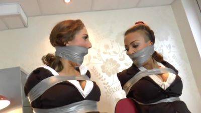 Gina and ruby taped up in chair - Britain on girlfriendsporn.one