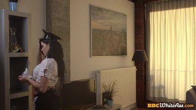 Anal maid banged in ass by black dick after cleaning house on girlfriendsporn.one