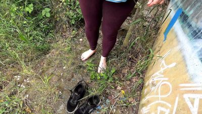 Big Tits Slapped Hard with Clamps - Rough Outdoor BDSM Punishment - Germany on girlfriendsporn.one